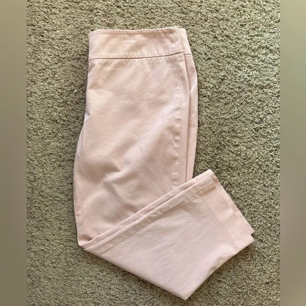Loft Cherub subdued pink Marisa flat front cropped pants